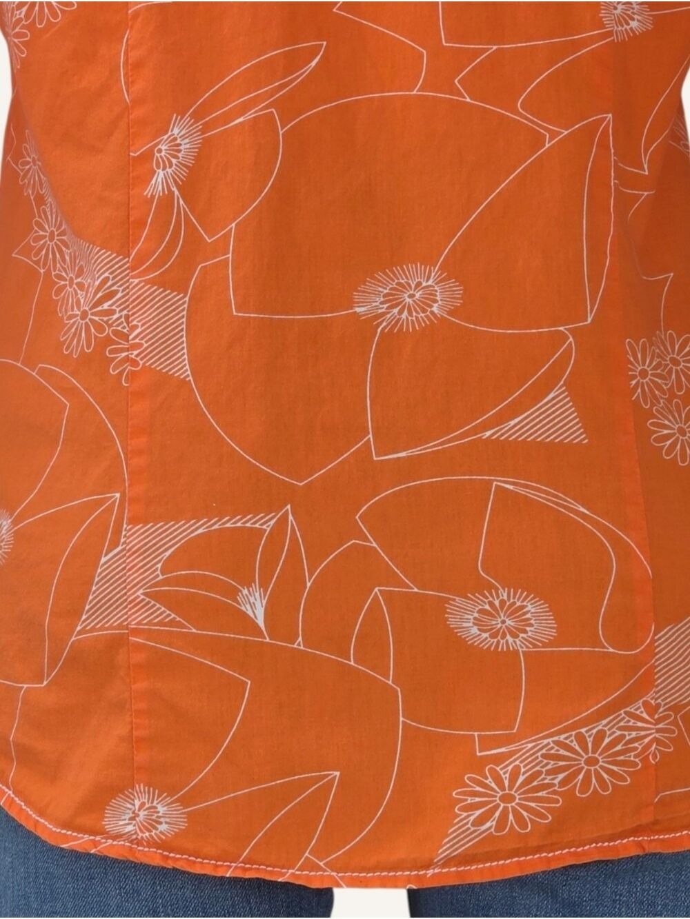 Cruel Girl M Orange White Floral Pearl Snap Western Rodeo Shirt EUC - Picture 10 of 12
